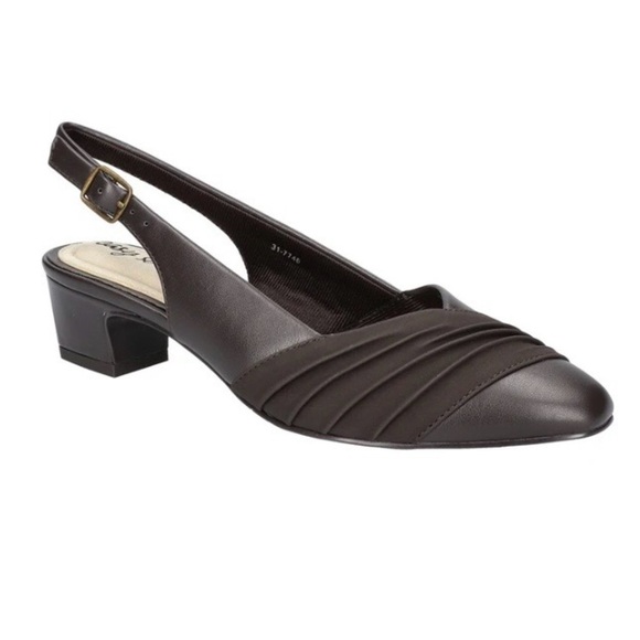 easy street Shoes - Easy Street Dark Brown Slingback Heels Size 7